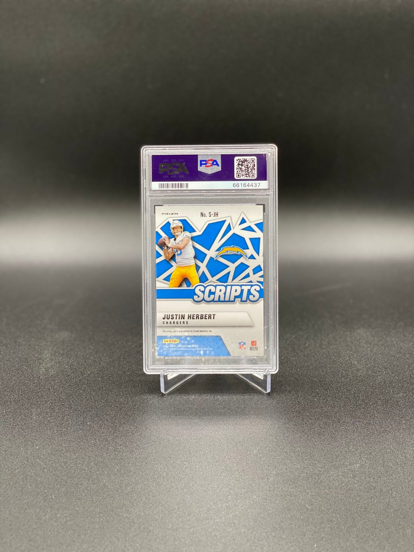 2021 Justin Herbert Mosaic Script (PSA Mint 9/Auto 10)