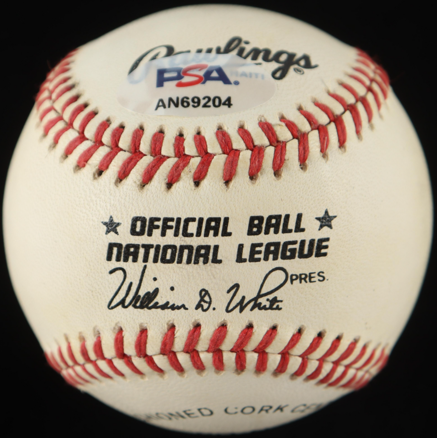 Ernie Banks Signed ONL Baseball With Wood Display Case (PSA)