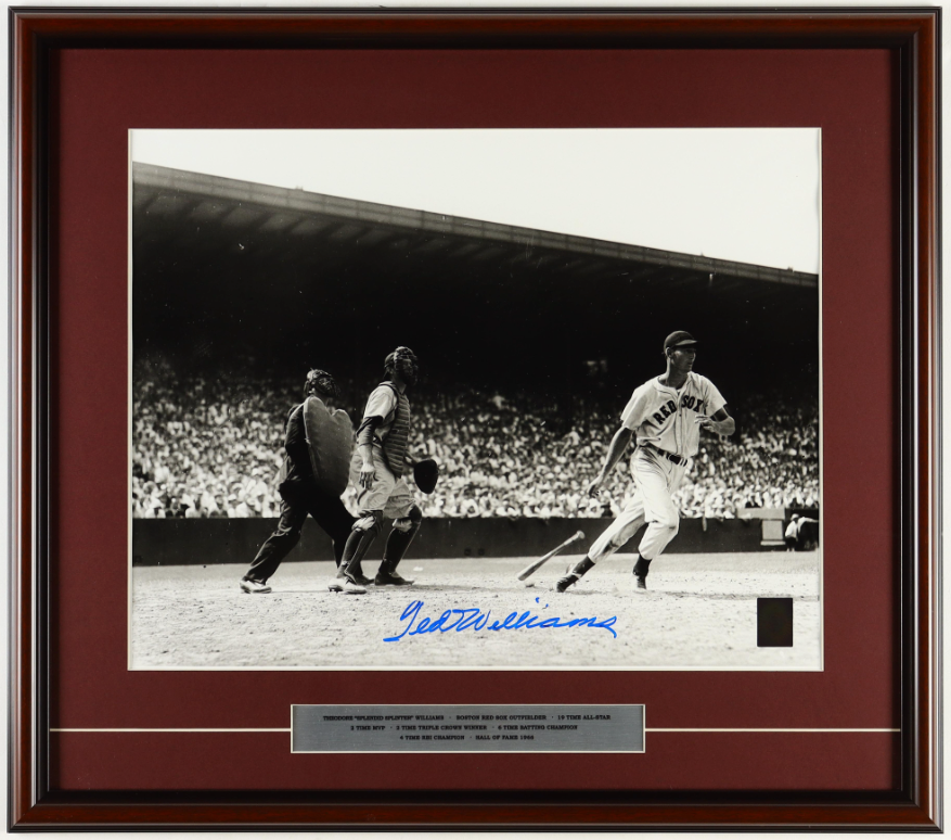 Ted Williams Signed Custom Framed Photo Display (Williams)