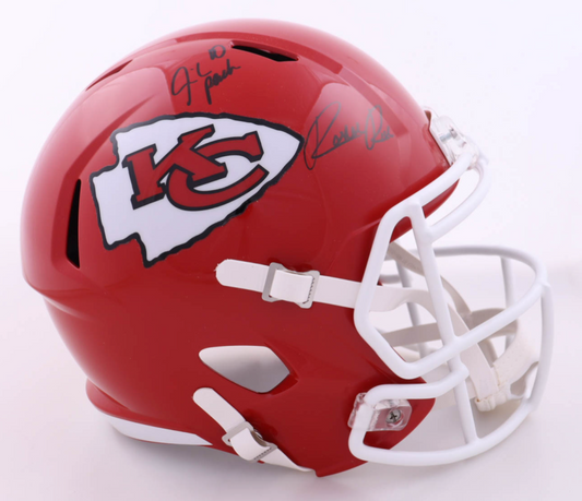 Isaiah Pacheco & Rashee Rice Signed Chiefs Full Size Replica Speed Helmet (PIA)