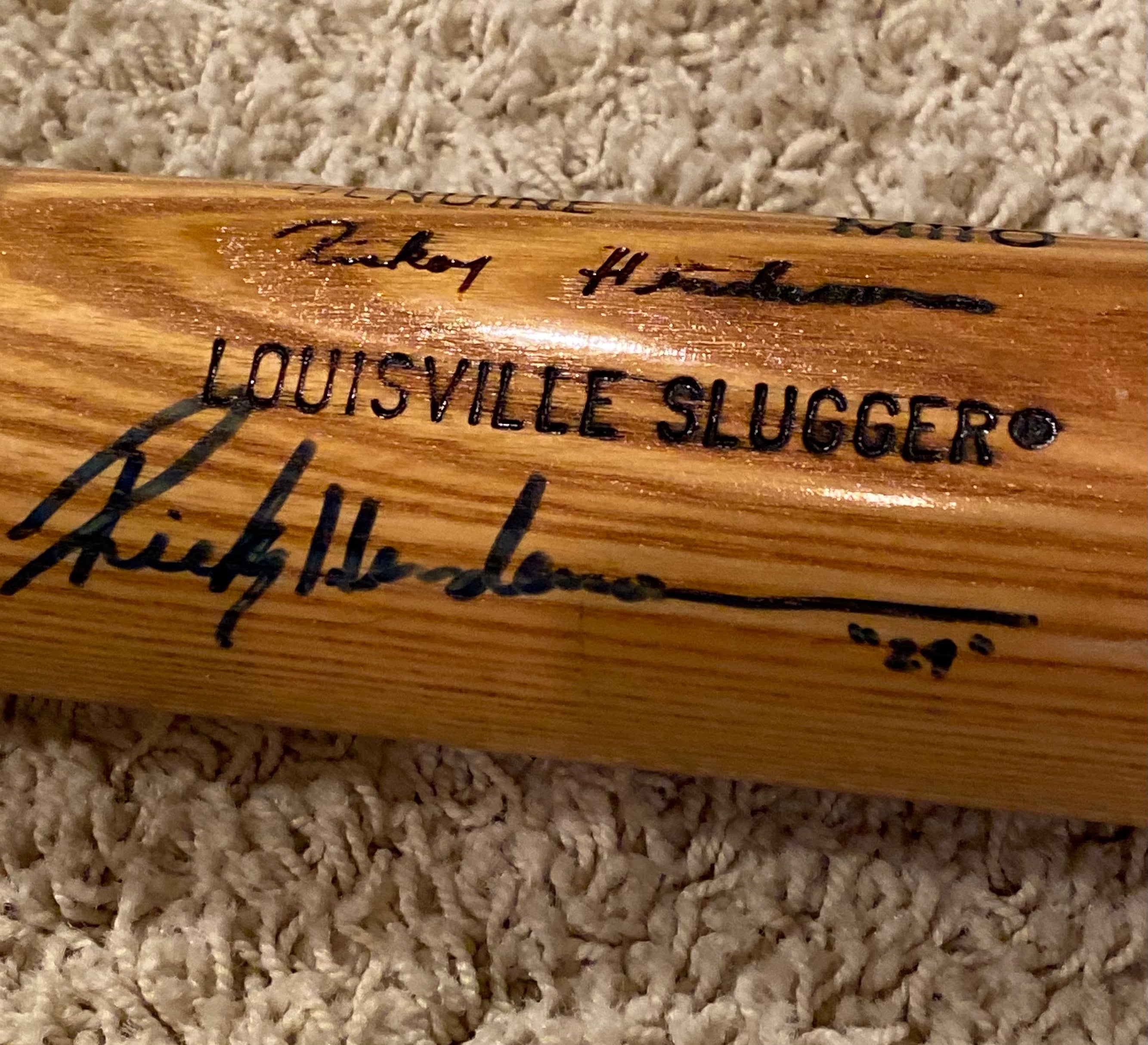 Rickey Henderson Signed Louisville Slugger Bat **W/JSA – BMC