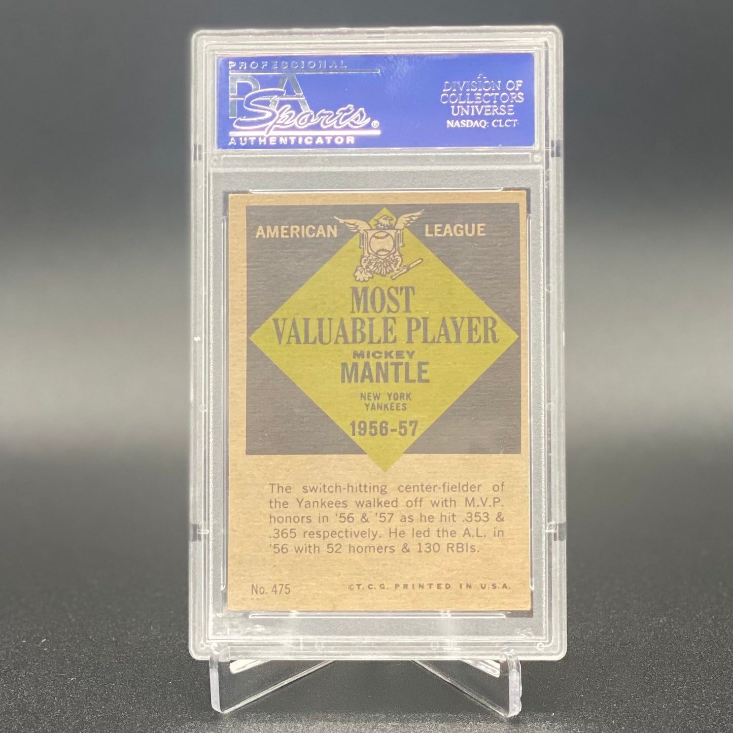 Mickey Mantle 1961 Topps MVP (PSA 6)