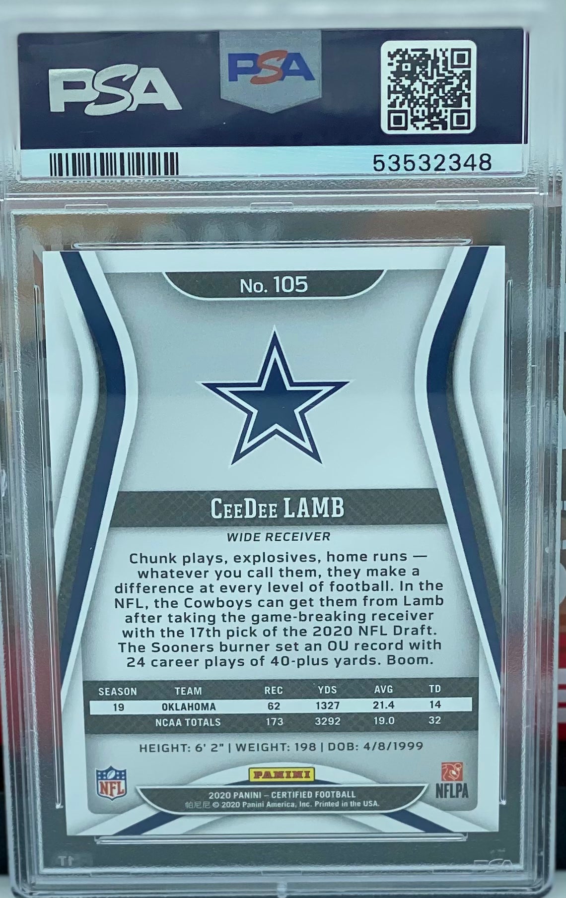 CeeDee Lamb Mirror Teal RC GEM MT 10 #1/50