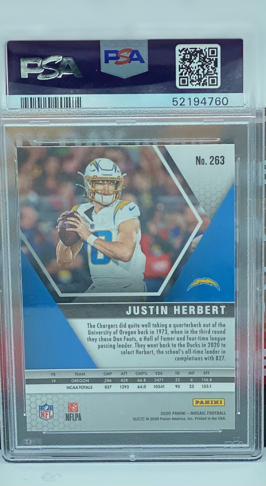 Justin Herbert NFL Debut GEM MT 10