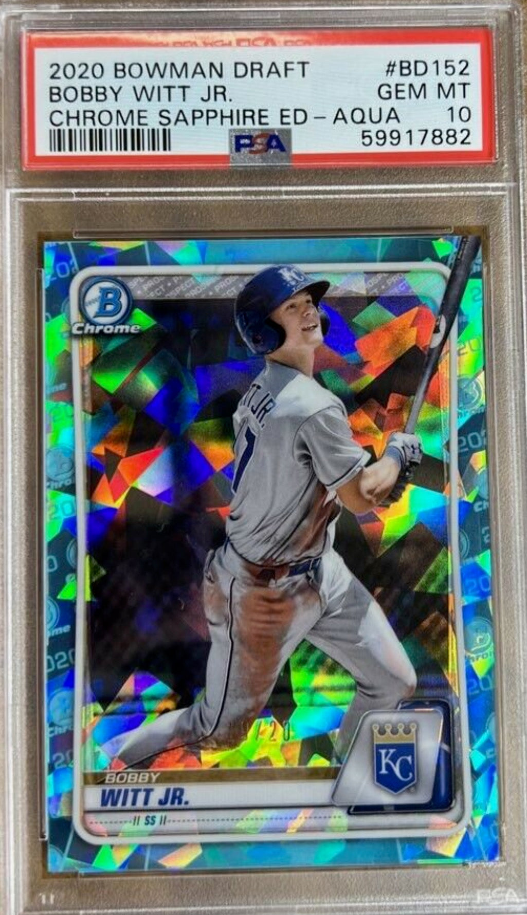 Bobby Witt Chrome Sapphire Aqua #/20 PSA 10!!!! POP 3