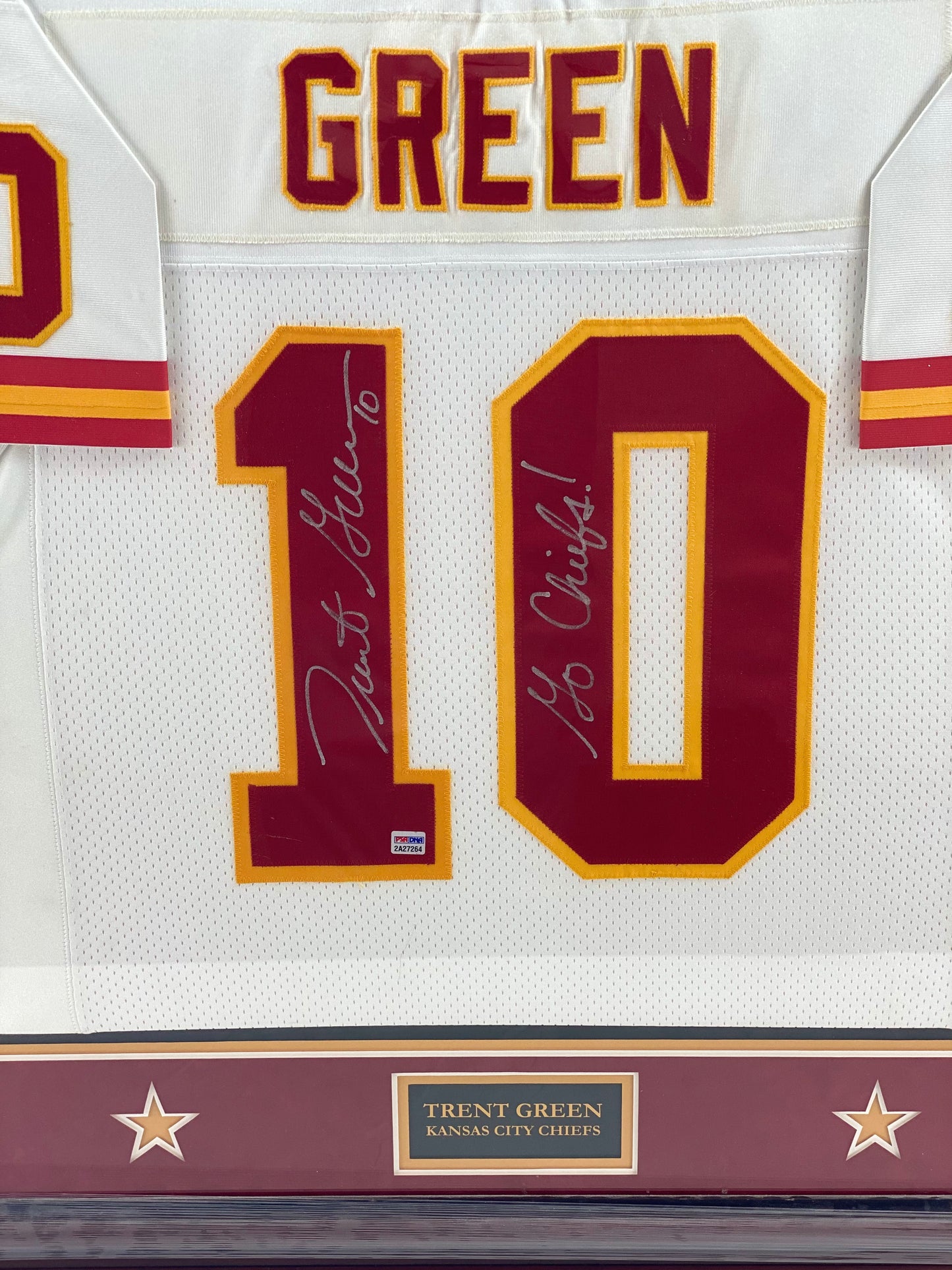 Trent Green Signed Jersey Framed W/Inscription **W/PSA/DNA