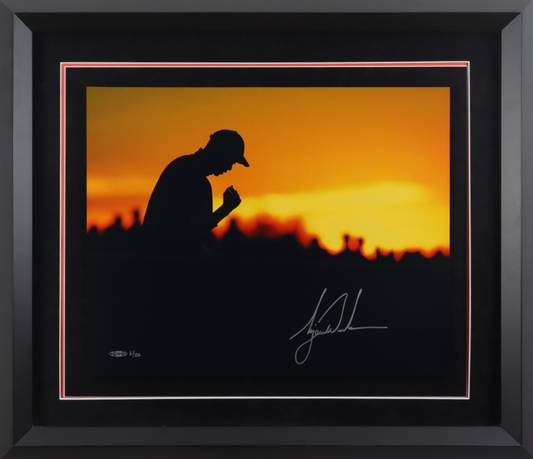 Tiger Woods Signed LE Custom Framed Photo Display with PenCam DVD (UDA) /100 25.5" by 29.5"