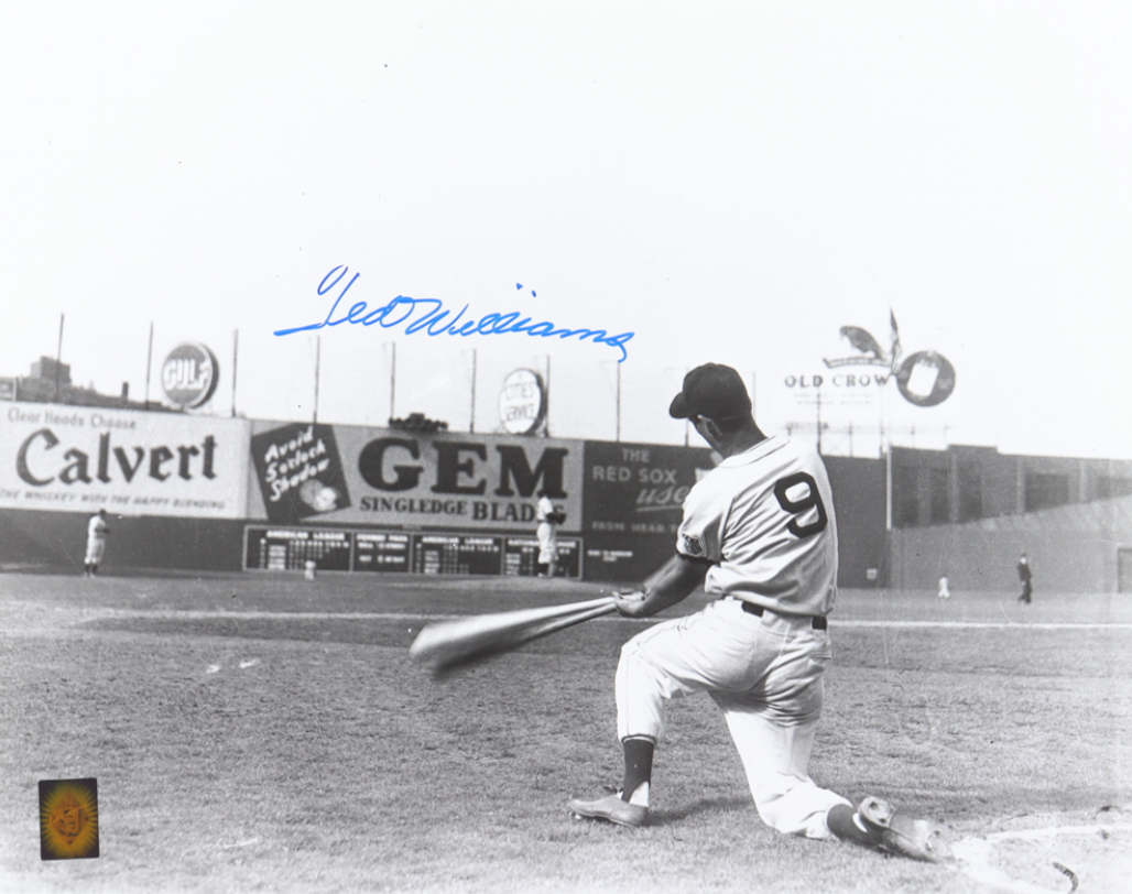 Ted Williams Signed Framed Red Sox 16x20 Photo (Williams) w/museum glass