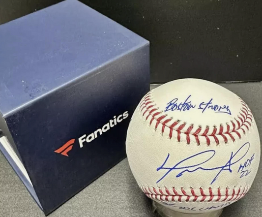 David Ortiz Signed LE OML Baseball Inscribed "HOF 22", "3x WS Champs" & "Boston Strong" (Fanatics & MLB)