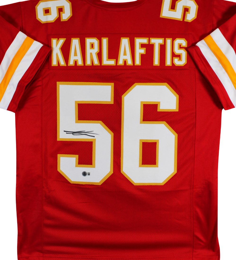 George Karlaftis Authentic Signed Red Pro Style Jersey Autographed BAS Witnessed
