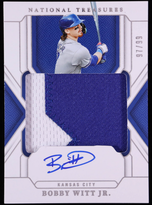 Bobby Witt Jr. 2025 Panini National Treasures Treasured Material Signatures #26 #97/99