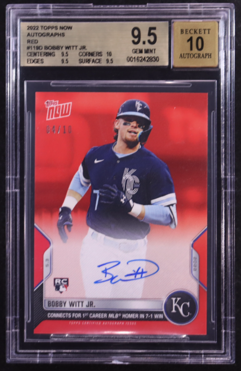 Bobby Witt Jr. 2022 Topps Now Autographs Red #119D RC #04/10 (BGS 9.5 | Autograph Graded BGS 10)