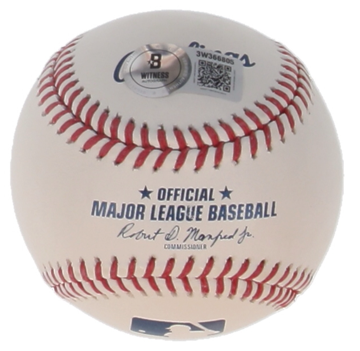 Official Major League Baseball markings and Beckett Witnessed authentication hologram on the Bo Jackson signed baseball