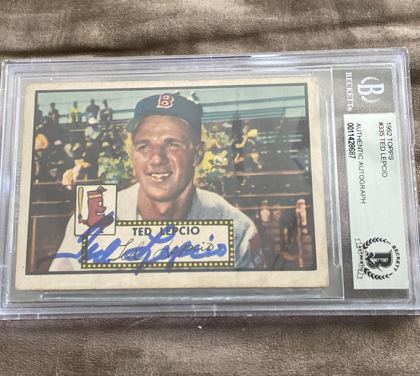 Ted Lepcio Signed 1952 Topps Beckett Slabbed! - BMC Collectibles