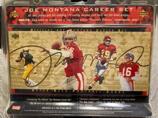 Joe Montana Career Set of Trading Cards - Upper Deck - 1995 (Still in original packaging never opened) - BMC Collectibles