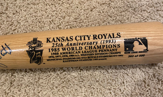 George Brett Signed Royals 25th Anniversary Baseball Bat W/JSA! - BMC Collectibles
