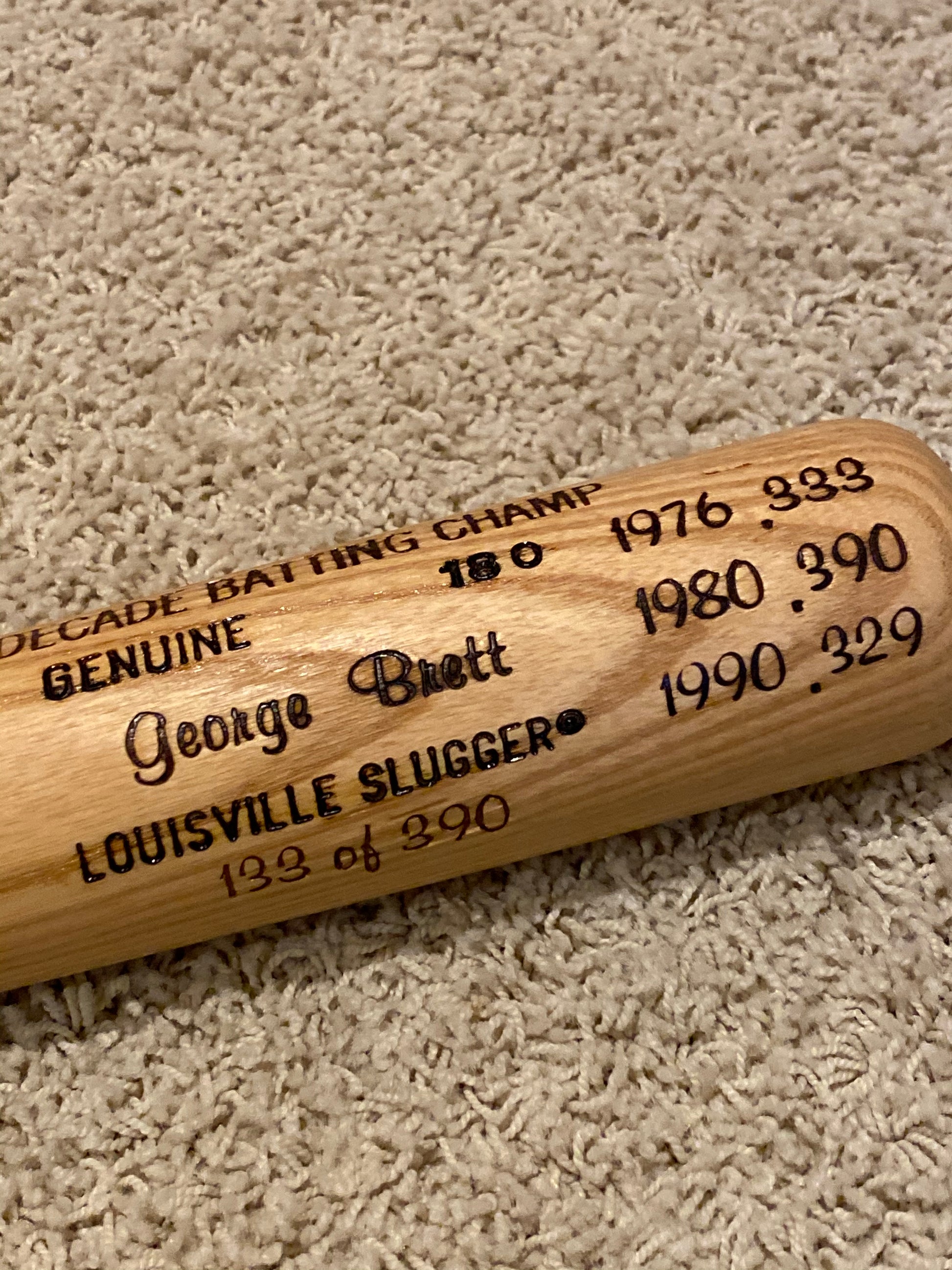 George Brett Signed Louisville Slugger Batting Champ Baseball Bat W/JSA** - BMC Collectibles