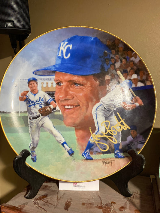 George Brett Signed Art Work Plate W/JSA** - BMC Collectibles