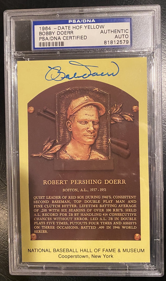 Bobby Doerr Signed HOF Postcard PSA/DNA - BMC Collectibles