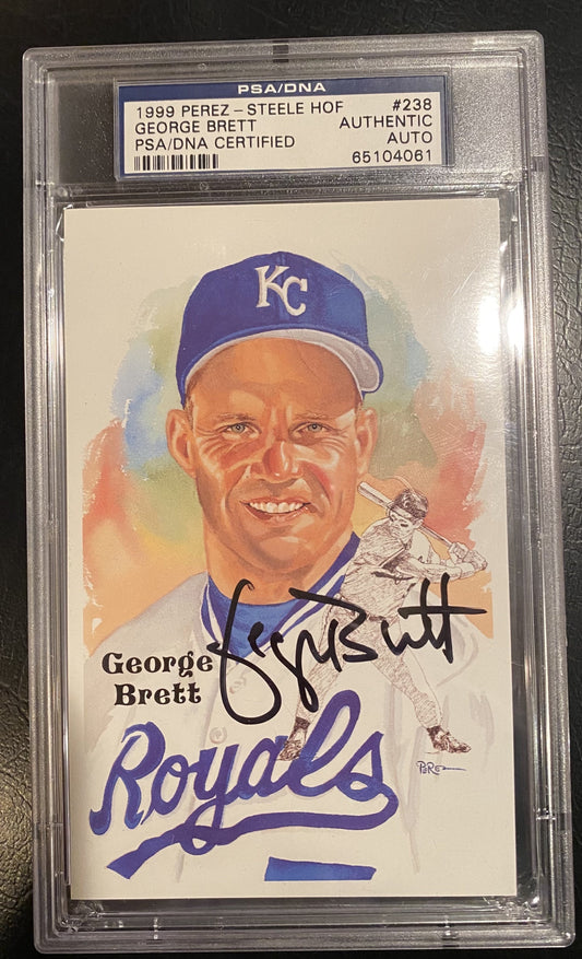 George Brett Signed 1999 Perez-Steele HOF Postcard PSA/DNA - BMC Collectibles