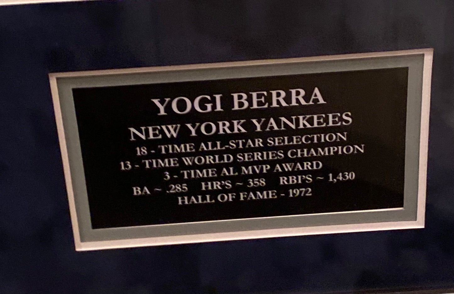 Yogi Berra Signed Art Work (Martin) Photo Framed Plaque W/COA** - BMC Collectibles