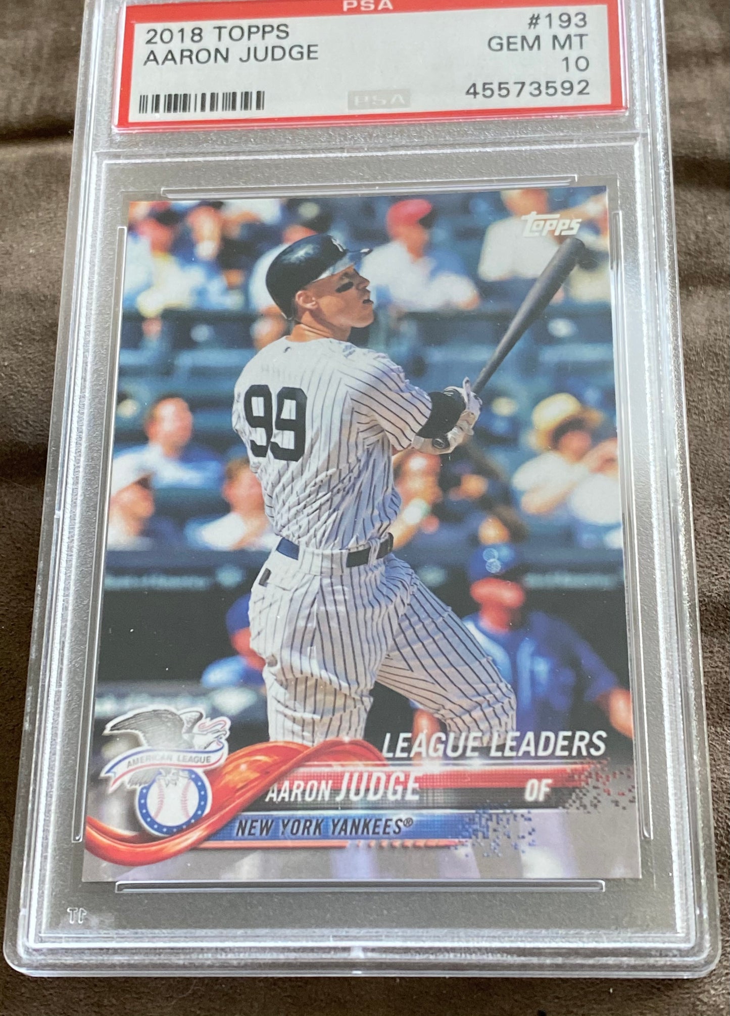 Aaron Judge 2018 Topps (2nd YR) League Leaders PSA 10! - BMC Collectibles
