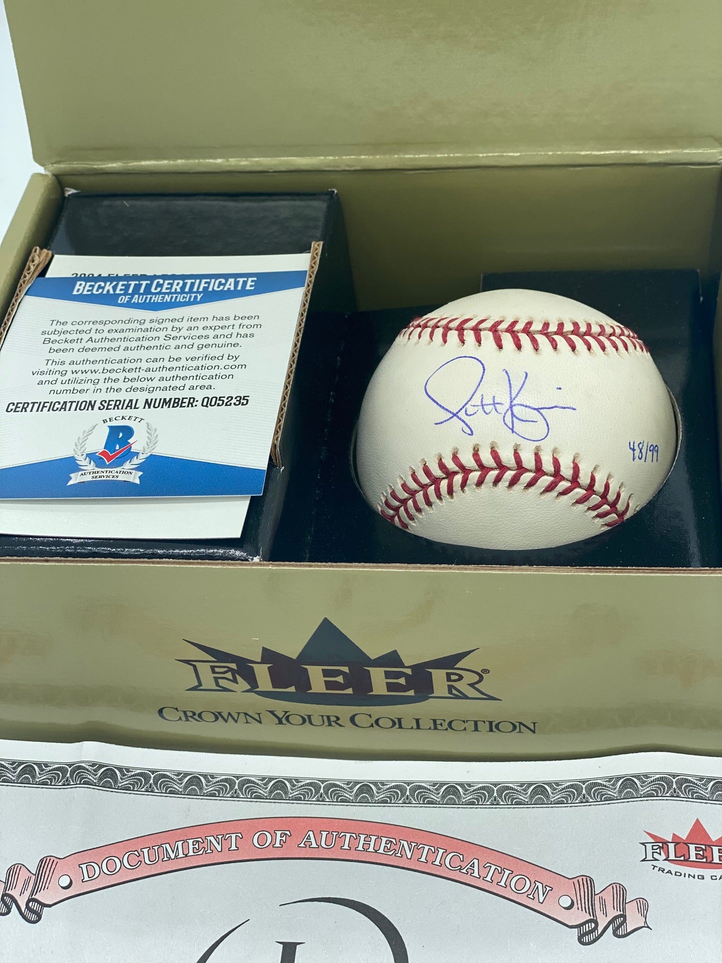 Scott Kashmir OML Baseball Signed (Beckett COA) #48/99
