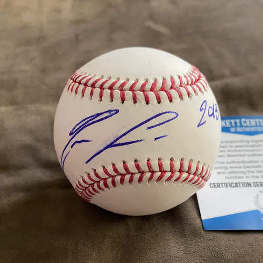 Ronald Acuna Auto Ball 2018 NL ROY Beckett COA - BMC Collectibles