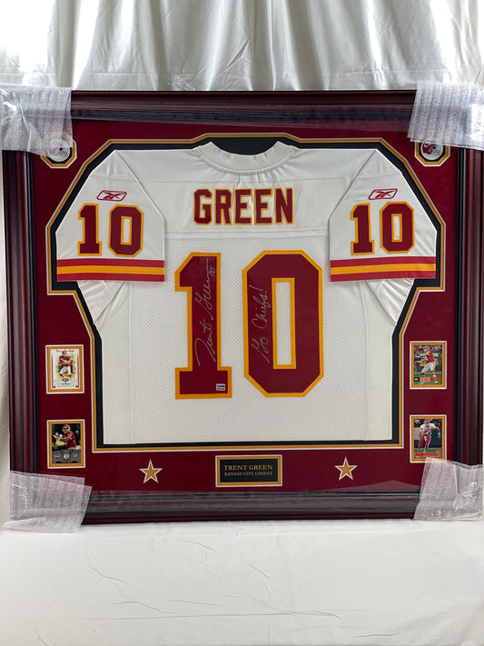 Trent Green Signed Jersey Framed W/Inscription **W/PSA/DNA