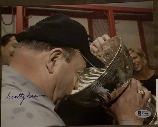 Scotty Bowman "Drinking From The Cup" - Hall of Fame Coach Signed 8x10 (BECKETT COA) - BMC Collectibles