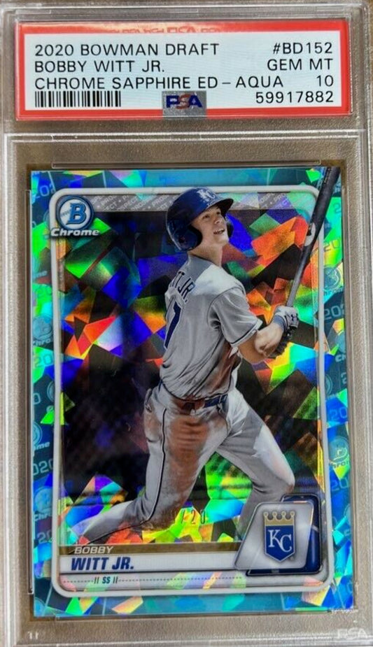 Bobby Witt Chrome Sapphire Aqua #/20 PSA 10!!!! POP 3